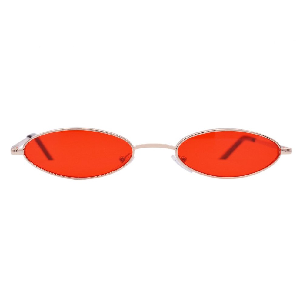 RETRO SMALL OVAL SUNGLASSES SLIM ARMS COLOR TINTED